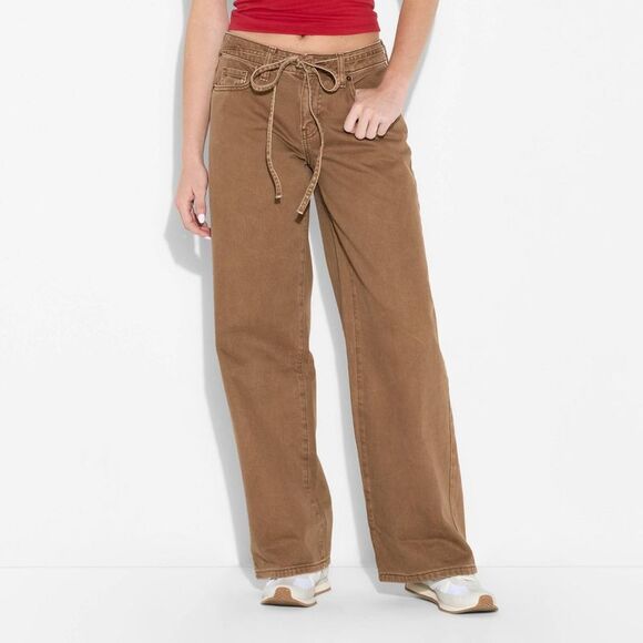 Wild Fable - Women's Low-Rise Baggy Jeans - Wild Fable Brown 2 Brown - Picture 2 of 3